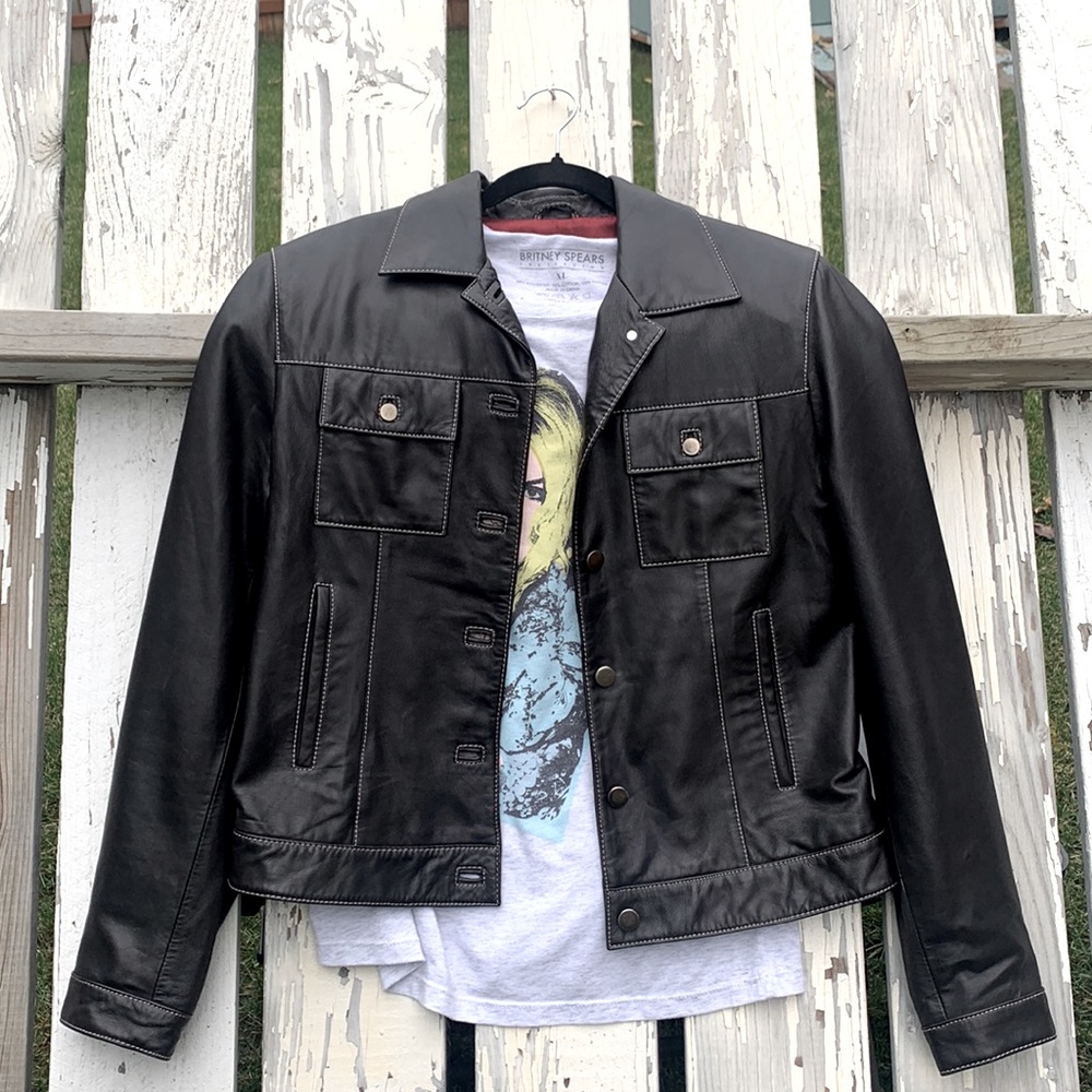 Peter Millar Vintage Black biker coat
